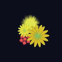 realistic flower design and abstract background vector