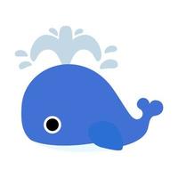 linda azul bebé ballena golpes aislado en blanco fondo, plano diseño, eps10 vector