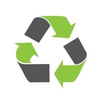 The universal recycling symbol. International symbol used on packaging to remind people to dispose of it in a bin instead of littering.  Vector illustration.