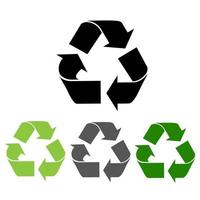 el universal reciclaje símbolo. internacional símbolo usado en embalaje a recordar personas a disponer de eso en un compartimiento en lugar de tirar basura vector ilustración.