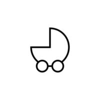 Stroller for Baby Isolated Line Icon. Editable stroke. It can be used for websites, stores, banners, fliers vector