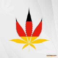 bandera de Alemania en marijuana hoja forma. el concepto de legalización canabis en Alemania. vector