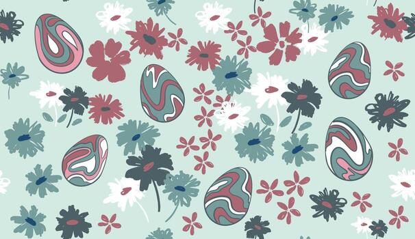 Eggs and elements for Easter. vector