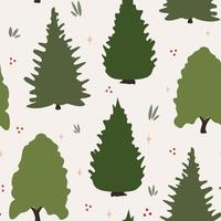 Cute seamless vector pattern background illustration with trees