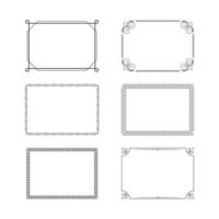 set of rectangular calligraphic frames in vector