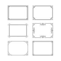 collection rectangular calligraphic frames in vector
