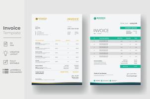 Invoice minimal design template, Business invoice form template vector