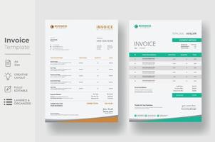 Invoice minimal design template, Business invoice form template vector