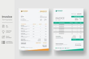 Invoice minimal design template, Business invoice form template vector