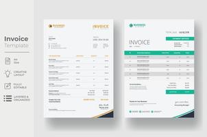 Invoice minimal design template, Business invoice form template vector