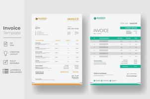 Invoice minimal design template, Business invoice form template vector