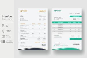 Invoice minimal design template, Business invoice form template vector