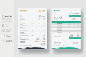 Invoice minimal design template, Business invoice form template vector