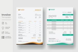 Invoice minimal design template, Business invoice form template vector