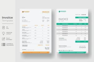 Invoice minimal design template, Business invoice form template vector