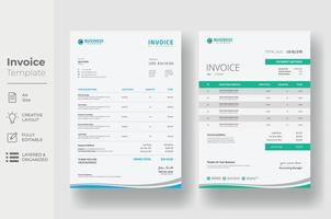 Invoice minimal design template, Business invoice form template vector