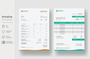 Invoice minimal design template, Business invoice form template vector