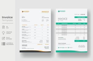 Invoice minimal design template, Business invoice form template vector