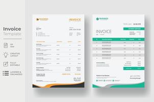 Invoice minimal design template, Business invoice form template vector