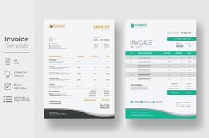 Invoice minimal design template, Business invoice form template vector