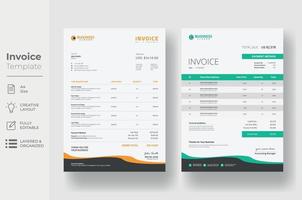 Invoice minimal design template, Business invoice form template vector