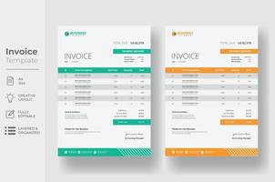 Invoice minimal design template, Business invoice form template vector