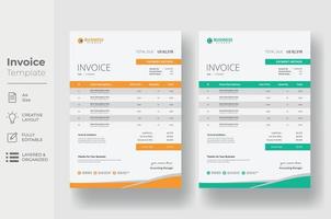 Invoice minimal design template, Business invoice form template vector