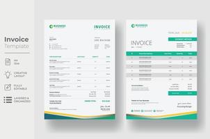 Invoice minimal design template, Business invoice form template vector