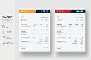 Invoice minimal design template, Business invoice form template vector