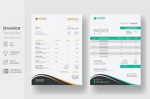 Invoice minimal design template, Business invoice form template vector