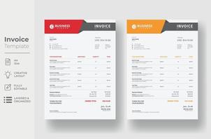 Invoice minimal design template, Business invoice form template vector