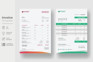 Invoice minimal design template, Business invoice form template vector