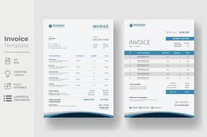 Invoice minimal design template, Business invoice form template vector