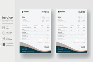 Invoice minimal design template, Business invoice form template vector