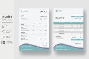 Invoice minimal design template, Business invoice form template vector