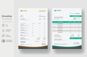 Invoice minimal design template, Business invoice form template vector