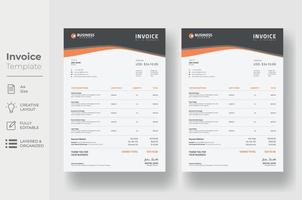 Invoice minimal design template, Business invoice form template vector