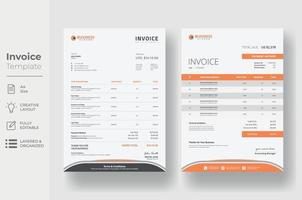 Invoice minimal design template, Business invoice form template vector