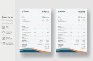 Invoice minimal design template, Business invoice form template vector