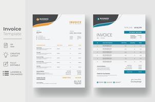 Invoice minimal design template, Business invoice form template vector