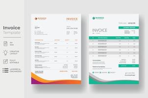 Invoice minimal design template, Business invoice form template vector