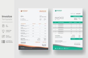 Invoice minimal design template, Business invoice form template vector