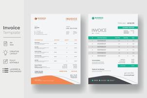 Invoice minimal design template, Business invoice form template vector