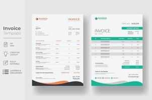 Invoice minimal design template, Business invoice form template vector