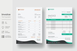 Invoice minimal design template, Business invoice form template vector