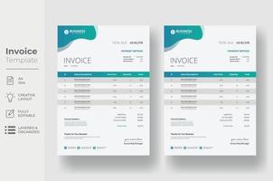 Invoice minimal design template, Business invoice form template vector