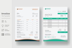 Invoice minimal design template, Business invoice form template vector