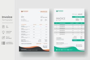 Invoice minimal design template, Business invoice form template vector