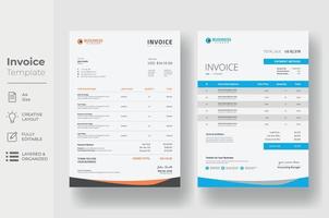 Invoice minimal design template, Business invoice form template vector