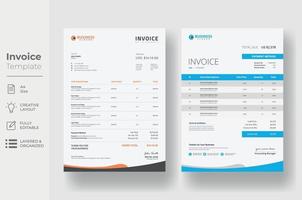 Invoice minimal design template, Business invoice form template vector